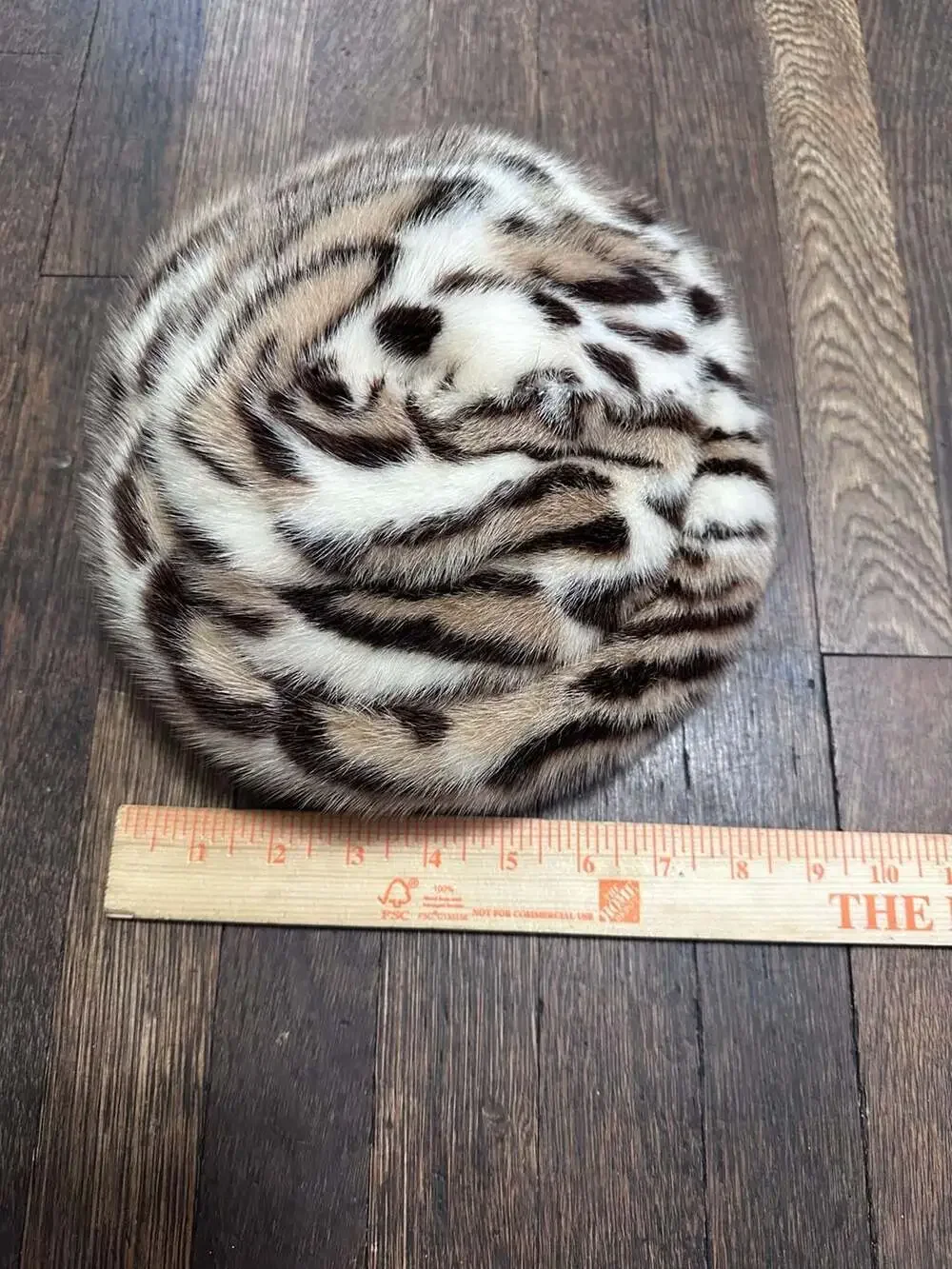 Vintage Real Fur Animal Print Beret Hat
